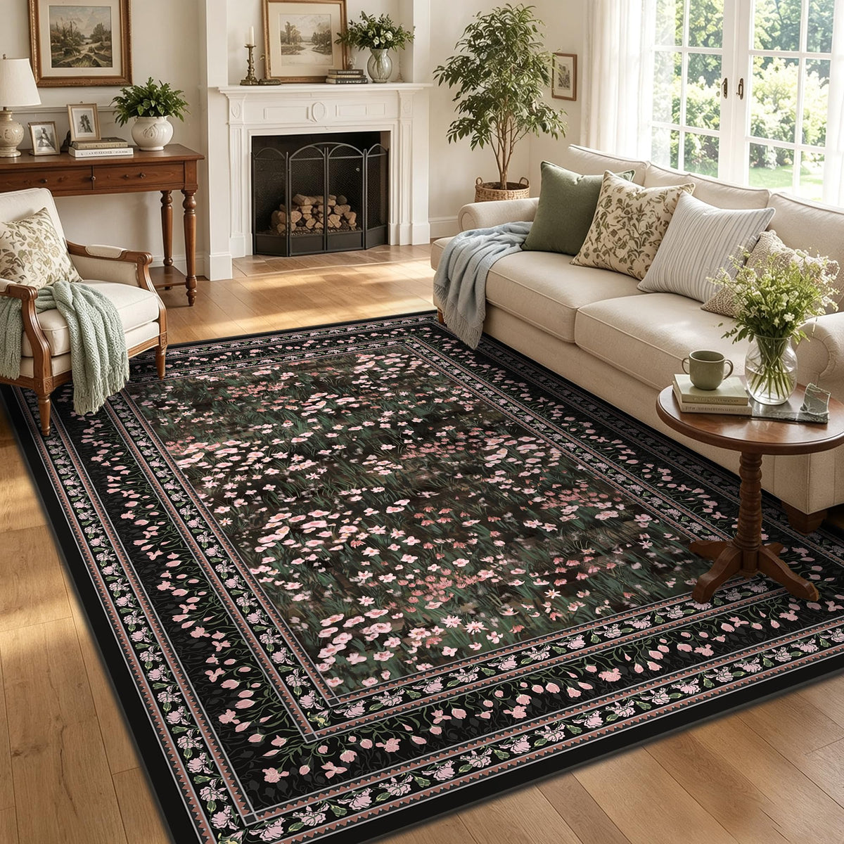 HelloTree 5x7 Floral Vintage Boho Area Rug