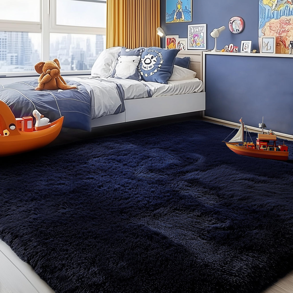 Rainbow Area Rugs for Girls Bedroom Fluffy Soft Vibrant Rugs Kids Playroom