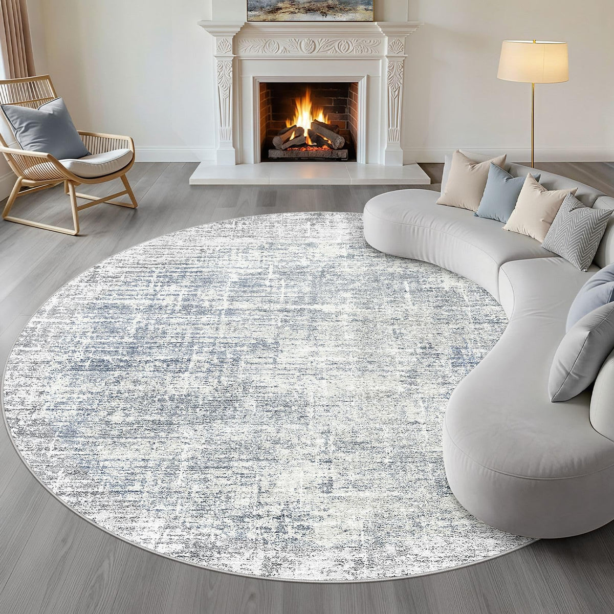 LOONGRUG 8x10 Area Rugs Washable Neutral Modern Rug for Living Room Brown