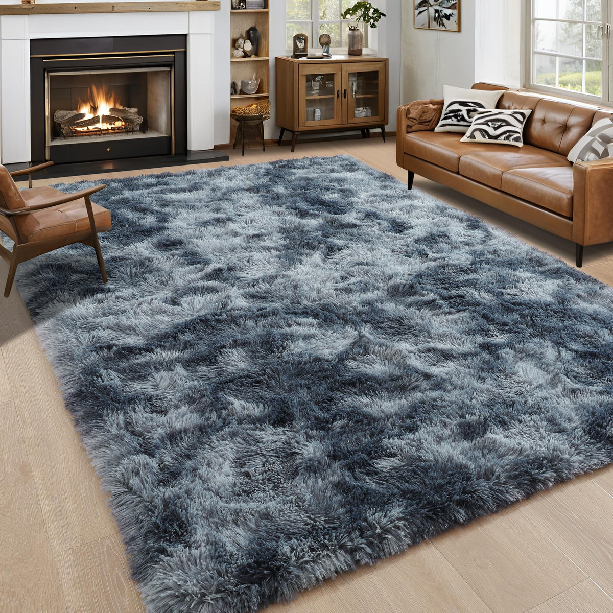 Noahas 2x6 Black Fluffy Soft Runner Rug Non-Slip for Bedroom Dorm Hallway