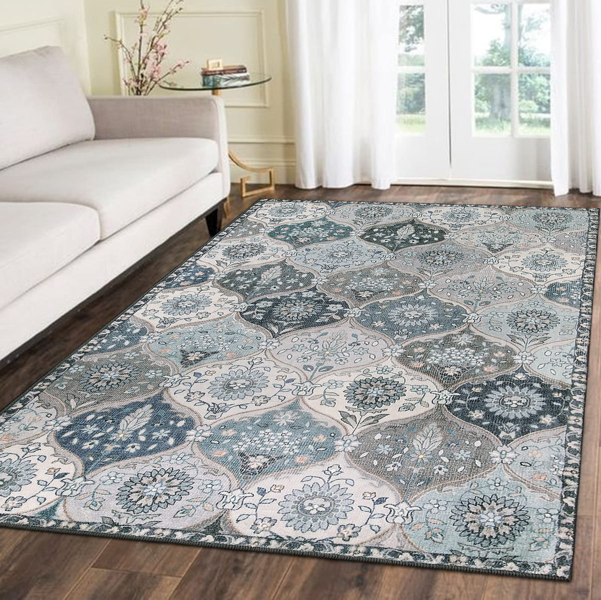 Lahome Moroccan Washable Small Area Rug, 3x5 Rug for Bedroom Living Room