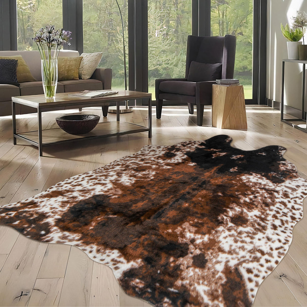 Cheetah Print Rug, Leopard Rug 5.2x7 Faux Animal Print Skin Cheetah Area Rug for Bedroom Living Room Animal Fur Hide Rustic Antelope Multicolor