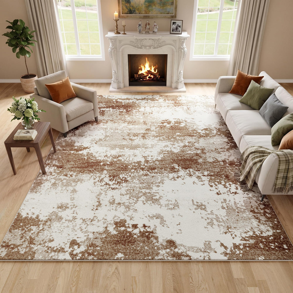 Black Washable Rug 5x7 Area Rugs for Living Room Bedroom Carpet