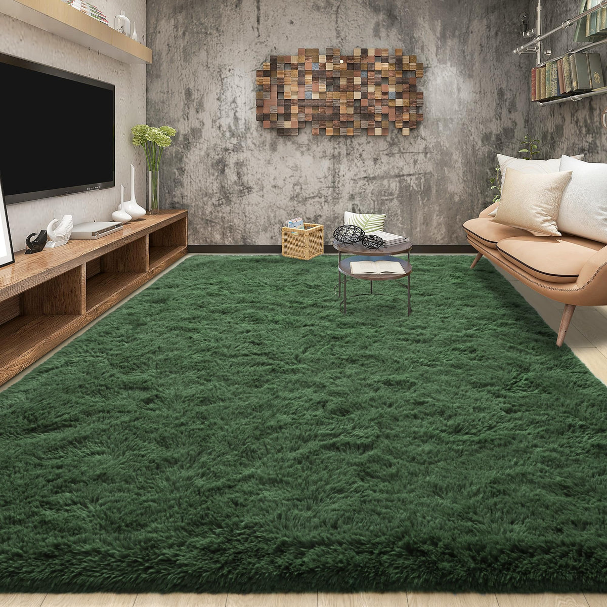 Tepook 4x6 Soft Fluffy Rug for Bedroom Fuzzy Black Rugs for Living Room