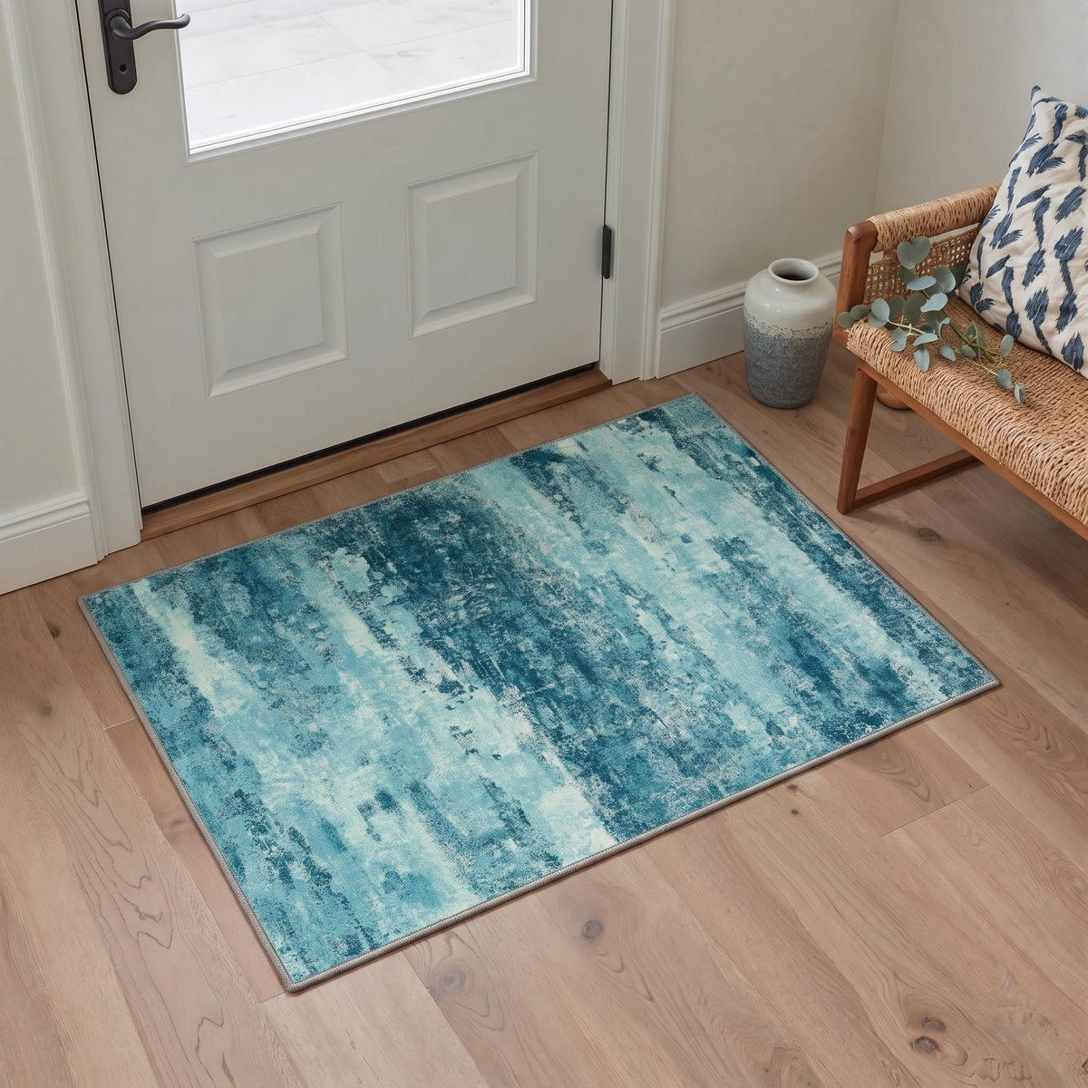BEIMO 5x7 Green Abstract Area Rug, Washable Non-Slip for Bedroom