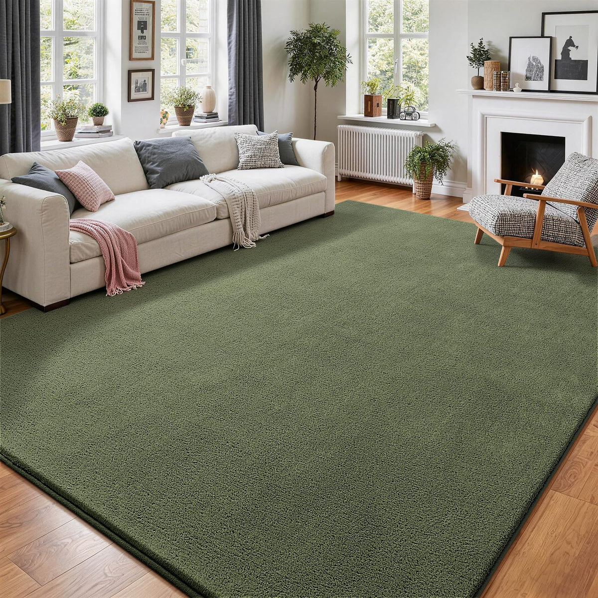 Vasofe Black Area Rugs for Living Room Bedroom, 4x6 Modern Memory Foam Rug