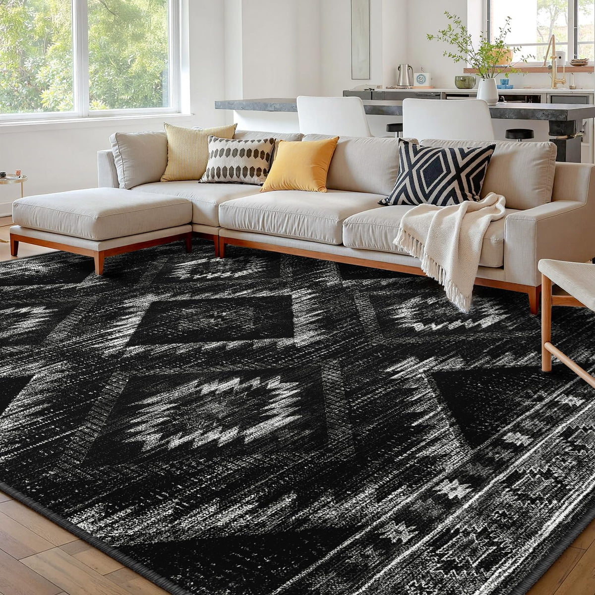 BESTSWEETIE 5'x7' Washable Area Rug for Living Room Bedroom Lightpink