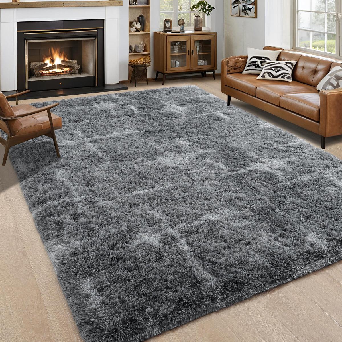 Noahas 2x6 Black Fluffy Soft Runner Rug Non-Slip for Bedroom Dorm Hallway