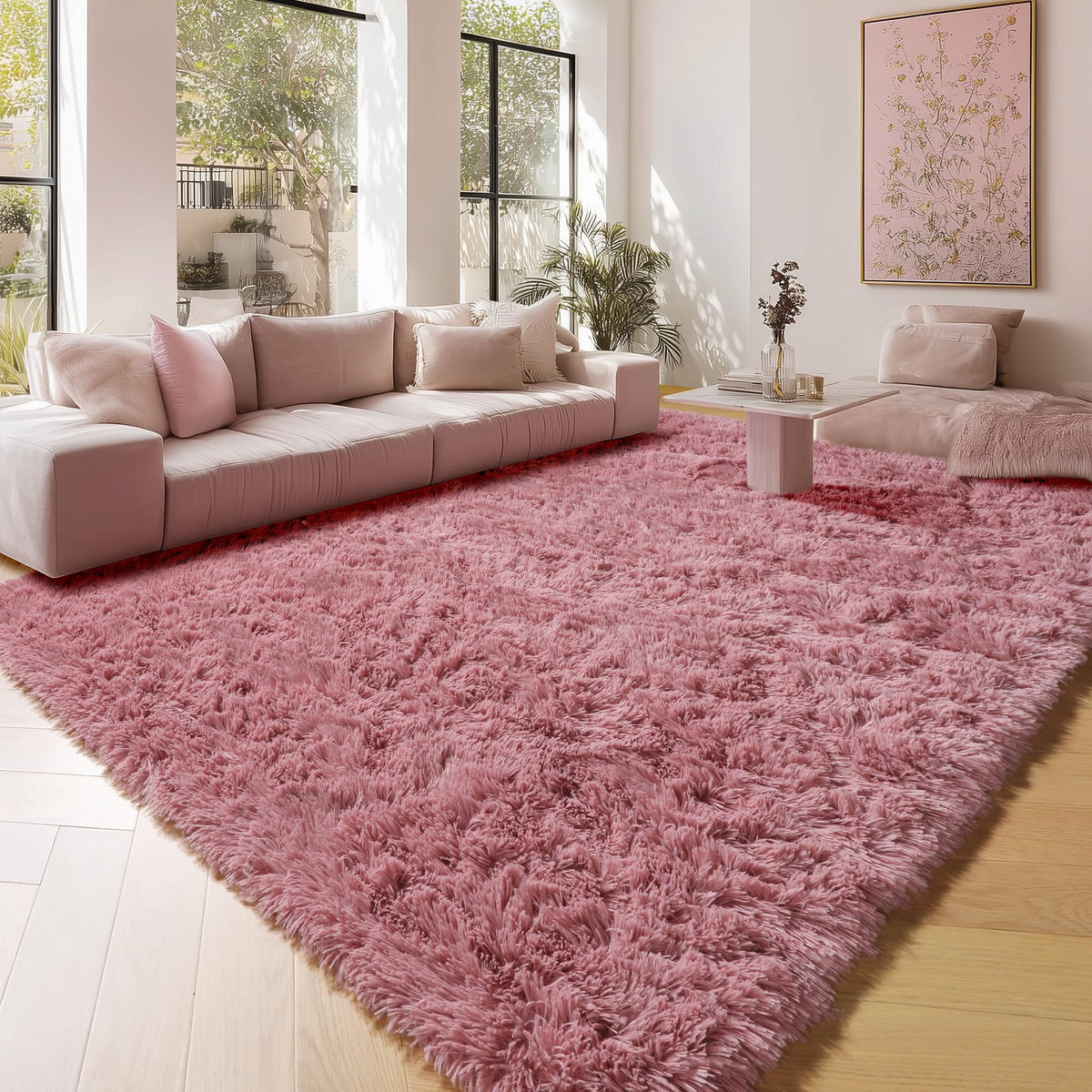 Runner Rugs for Bedroom Living Room, 2x6 Tie-Dyed Beige Hallway Area Rug
