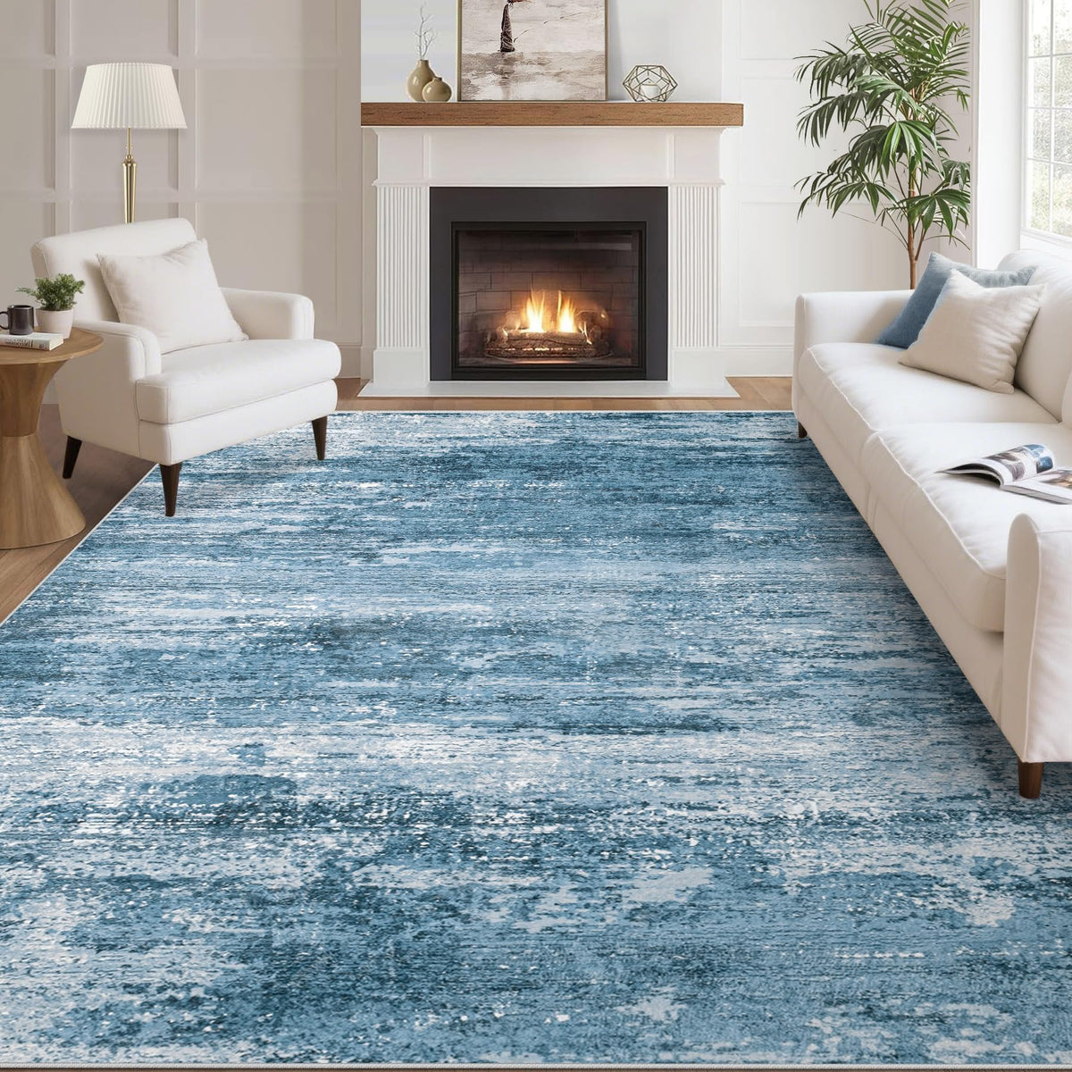 Washable Rug 8x10 Area Rugs for Living Room: Large Neutral Soft Rug Abstract Non Slip Low Pile Modern Carpet for Bedroom Kitchen Nursery Office Dining Room Indoor (Beige, 8'x10')