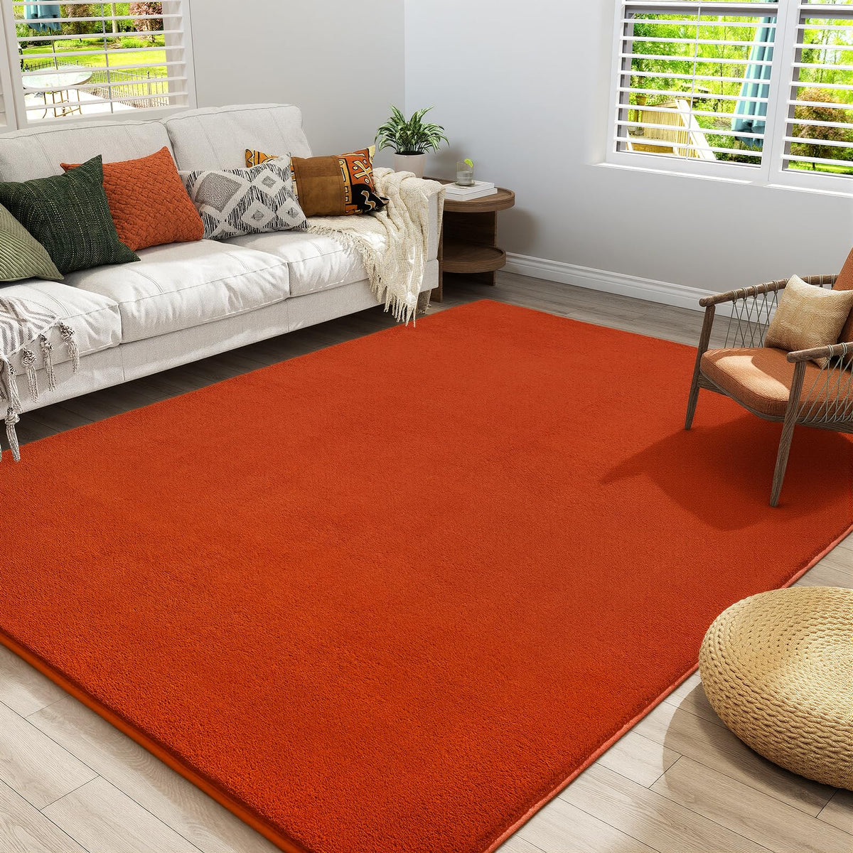 Amearea Modern Area Rugs for Bedroom Living Room, 4x6 Black Memory Foam Rug