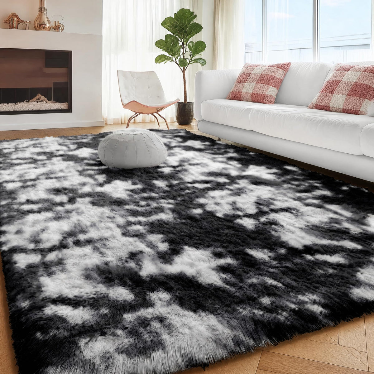 Rainbow Area Rugs for Girls Bedroom Fluffy Soft Vibrant Rugs Kids Playroom