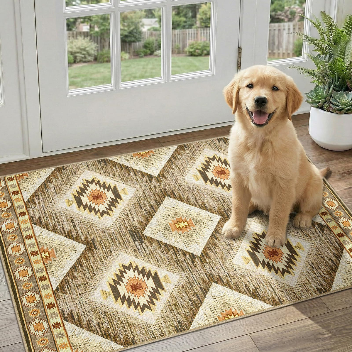 BESTSWEETIE 5'x7' Washable Area Rug for Living Room Bedroom Lightpink