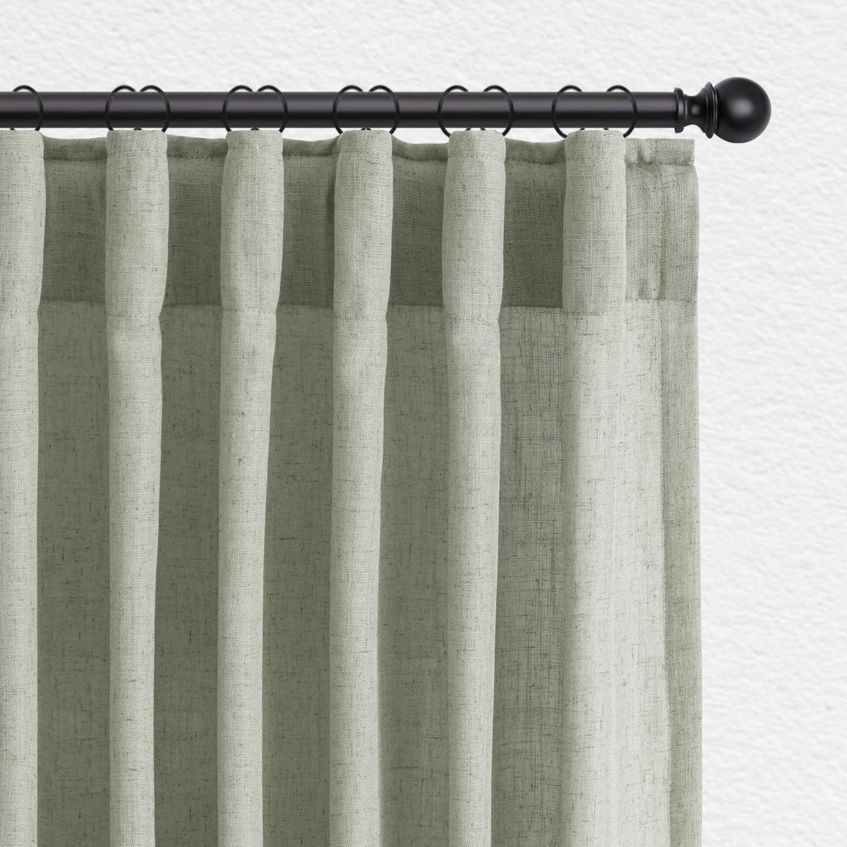Jowels Natural Linen Curtains 84 Inches Long 2 Panels for Living Room