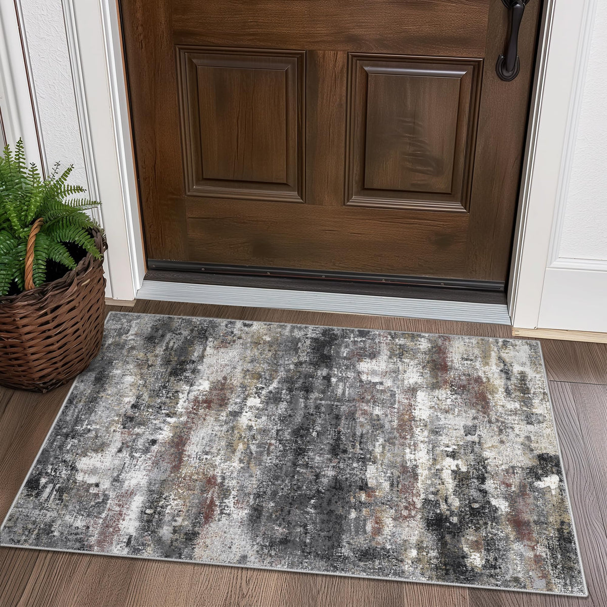BEIMO 5x7 Green Abstract Area Rug, Washable Non-Slip for Bedroom