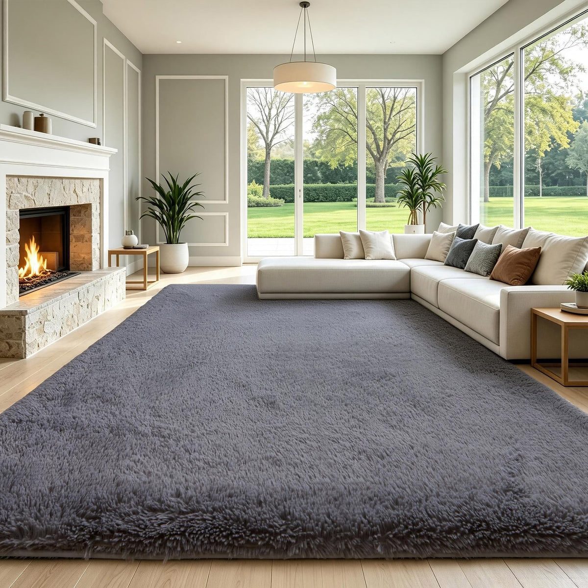 Pink Fluffy 4x6 Area Rugs for Bedroom Girls, Plush Washable Carpet
