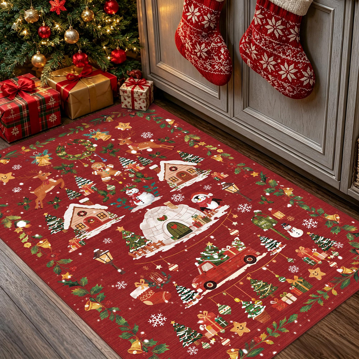 2x6 Hallway Washable Runner Rug : Vintage Soft Kitchen Laundry Runner with Non Slip Backing Farmhouse Entryway Living Room Floor Mat Stain Resistant Carpet for Bedroom Bathroom Distressed Beside Rug
