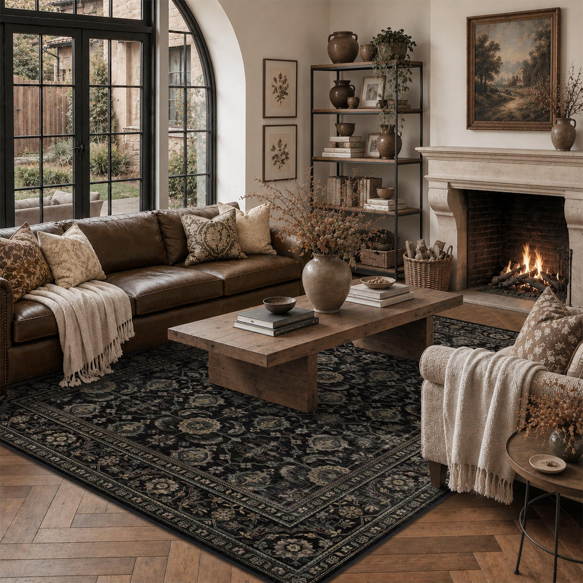 JOOJA 8x10 Beige Vintage Soft Low Pile Boho Neutral Washable Area Rug