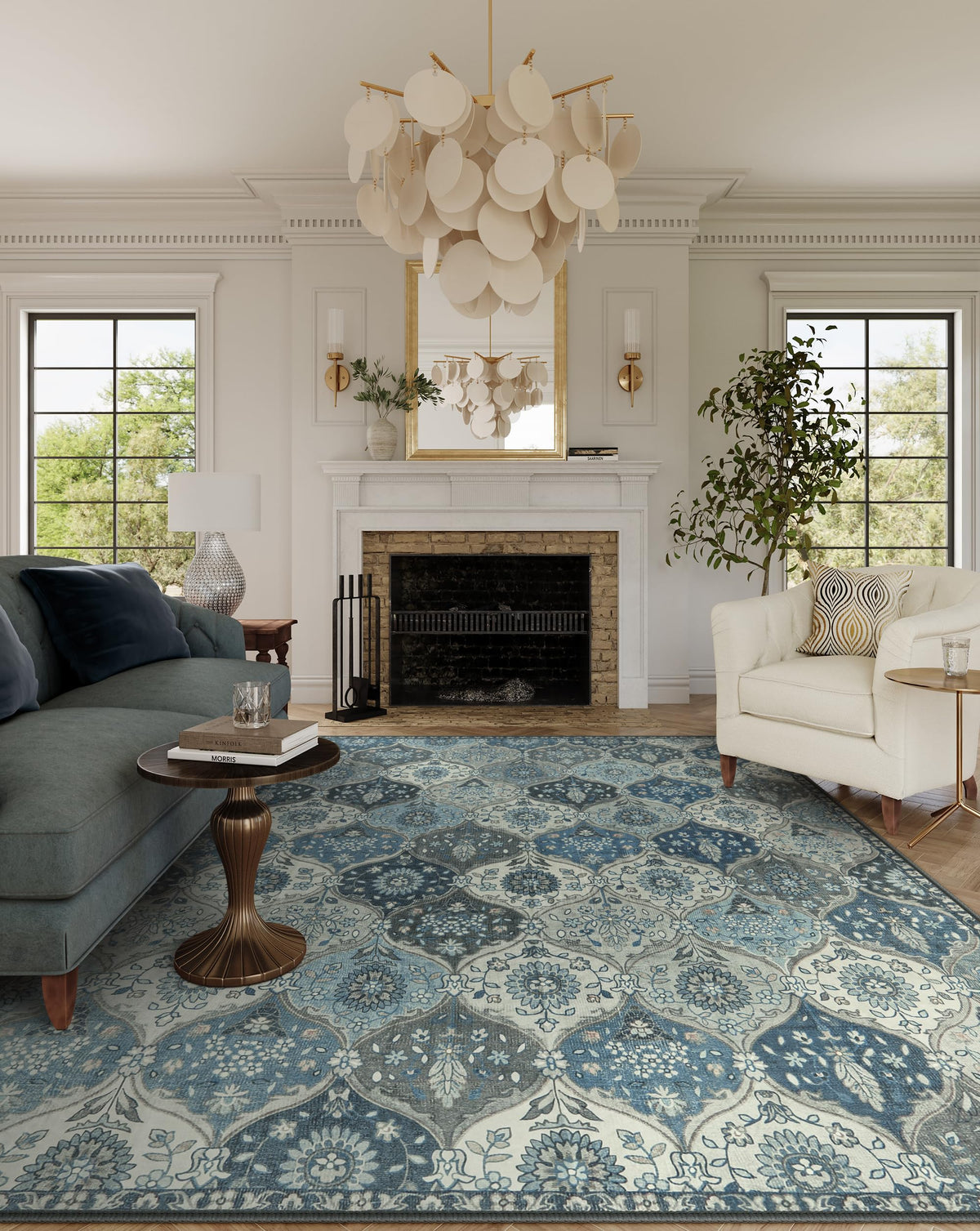 Lahome Moroccan Washable Small Area Rug, 3x5 Rug for Bedroom Living Room
