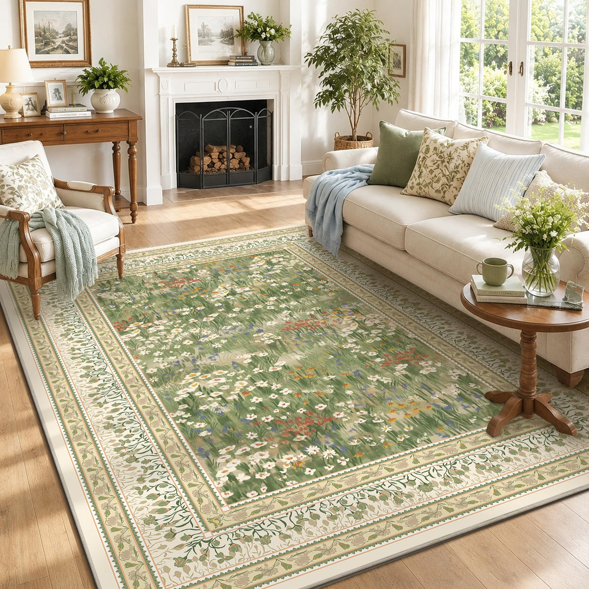 HelloTree 5x7 Floral Vintage Boho Area Rug