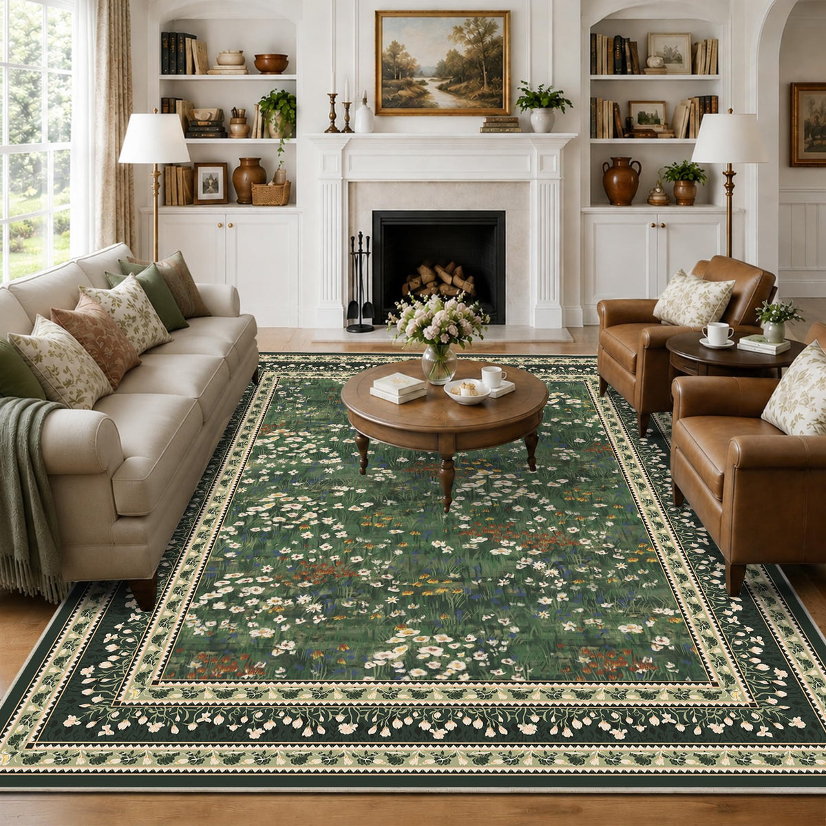 HelloTree 5x7 Floral Vintage Boho Area Rug