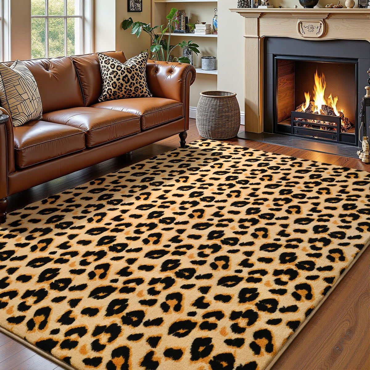 Amearea Modern Area Rugs for Bedroom Living Room, 4x6 Black Memory Foam Rug
