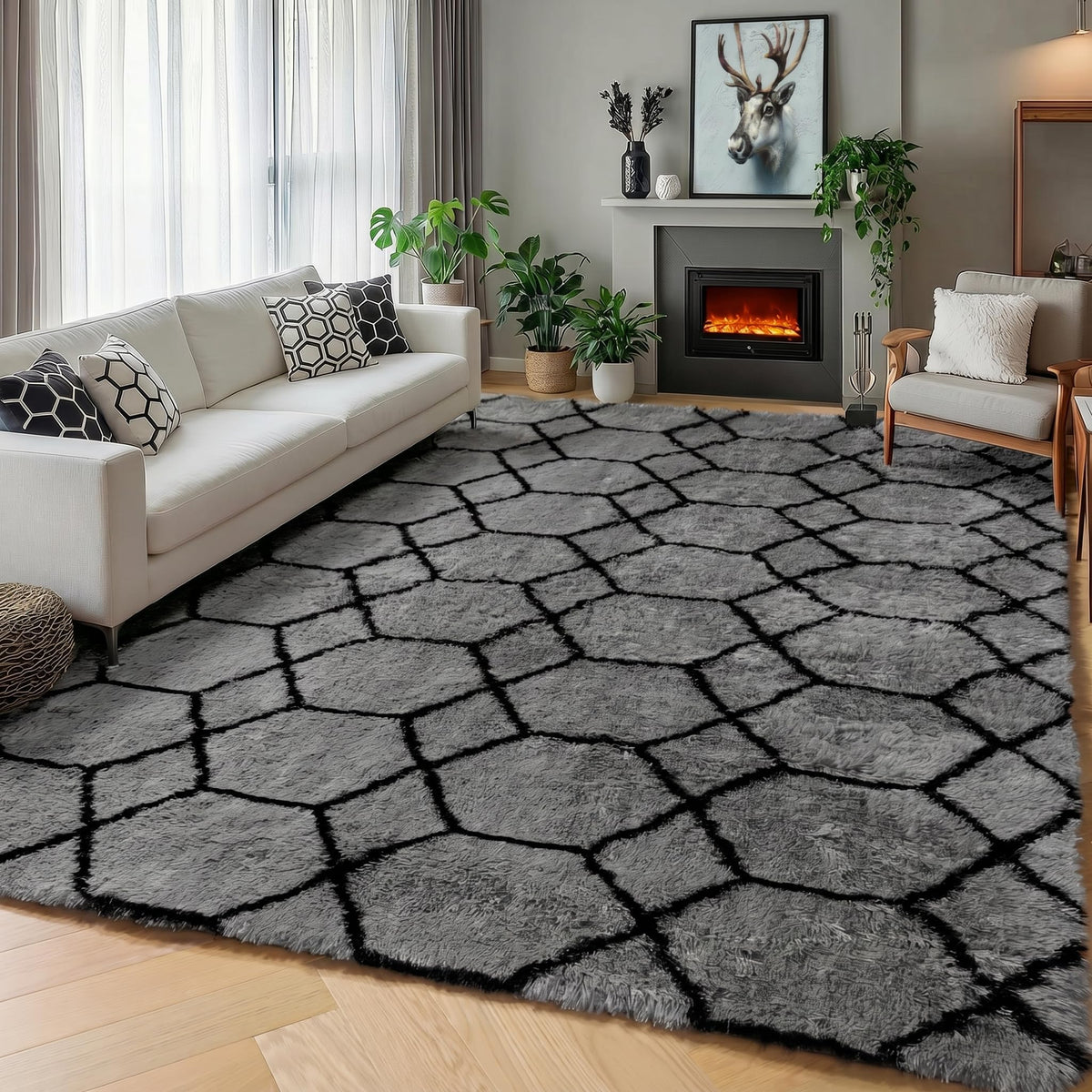 Runner Rugs for Bedroom Living Room, 2x6 Tie-Dyed Beige Hallway Area Rug