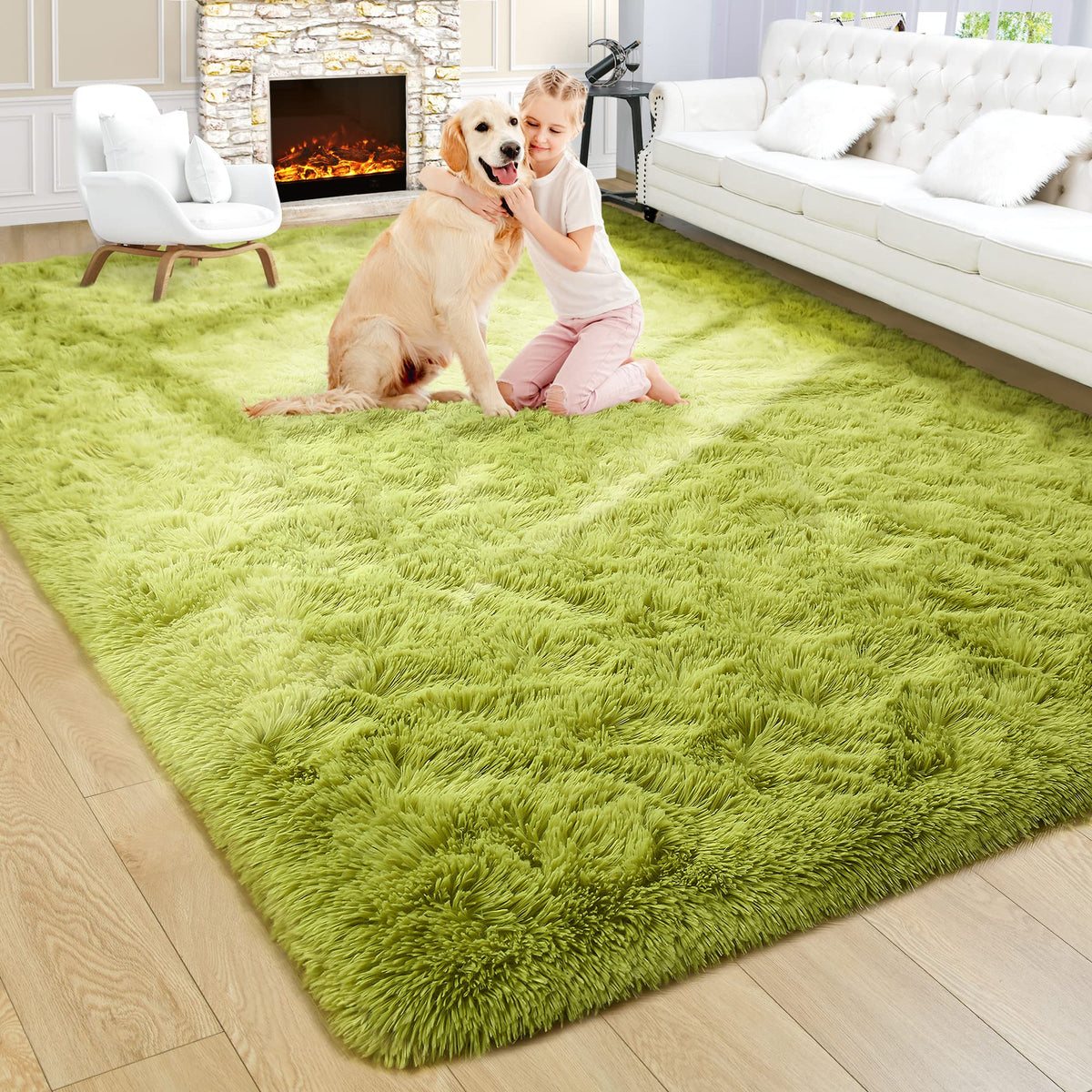 Noahas 2x6 Black Fluffy Soft Runner Rug Non-Slip for Bedroom Dorm Hallway