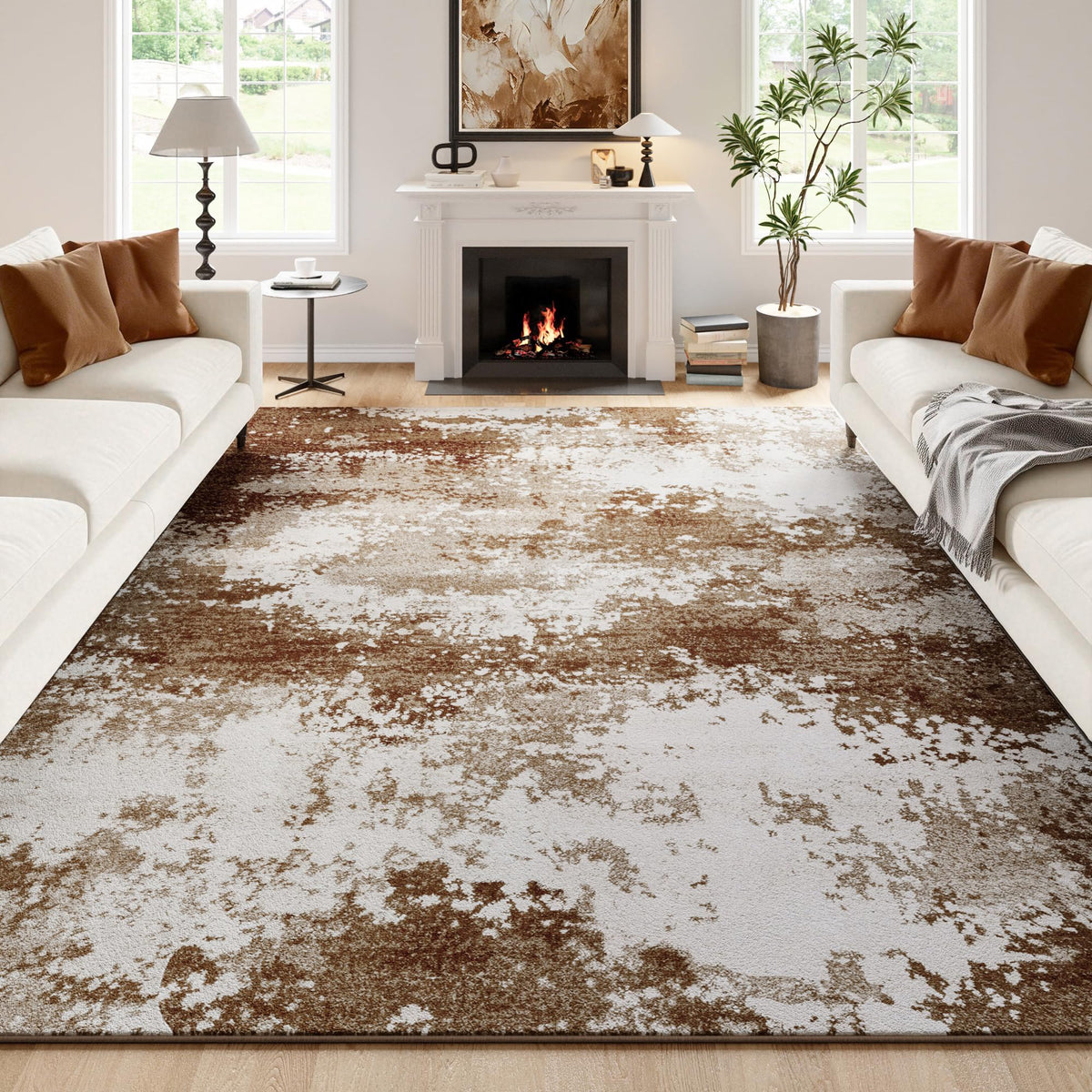 Black Washable Rug 5x7 Area Rugs for Living Room Bedroom Carpet