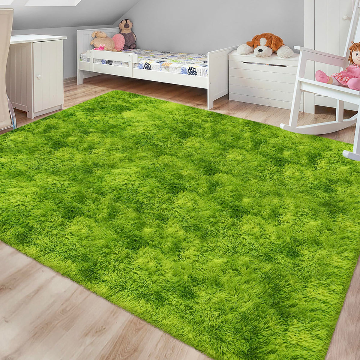 Tie-Dyed Runner Rug for Bedroom Black Grey 2x6ft Fluffy Area Rug Bedside Runner Rug for Kids Room Boys Teens Nursery Baby Living Room Dorm Home Decor Carpets