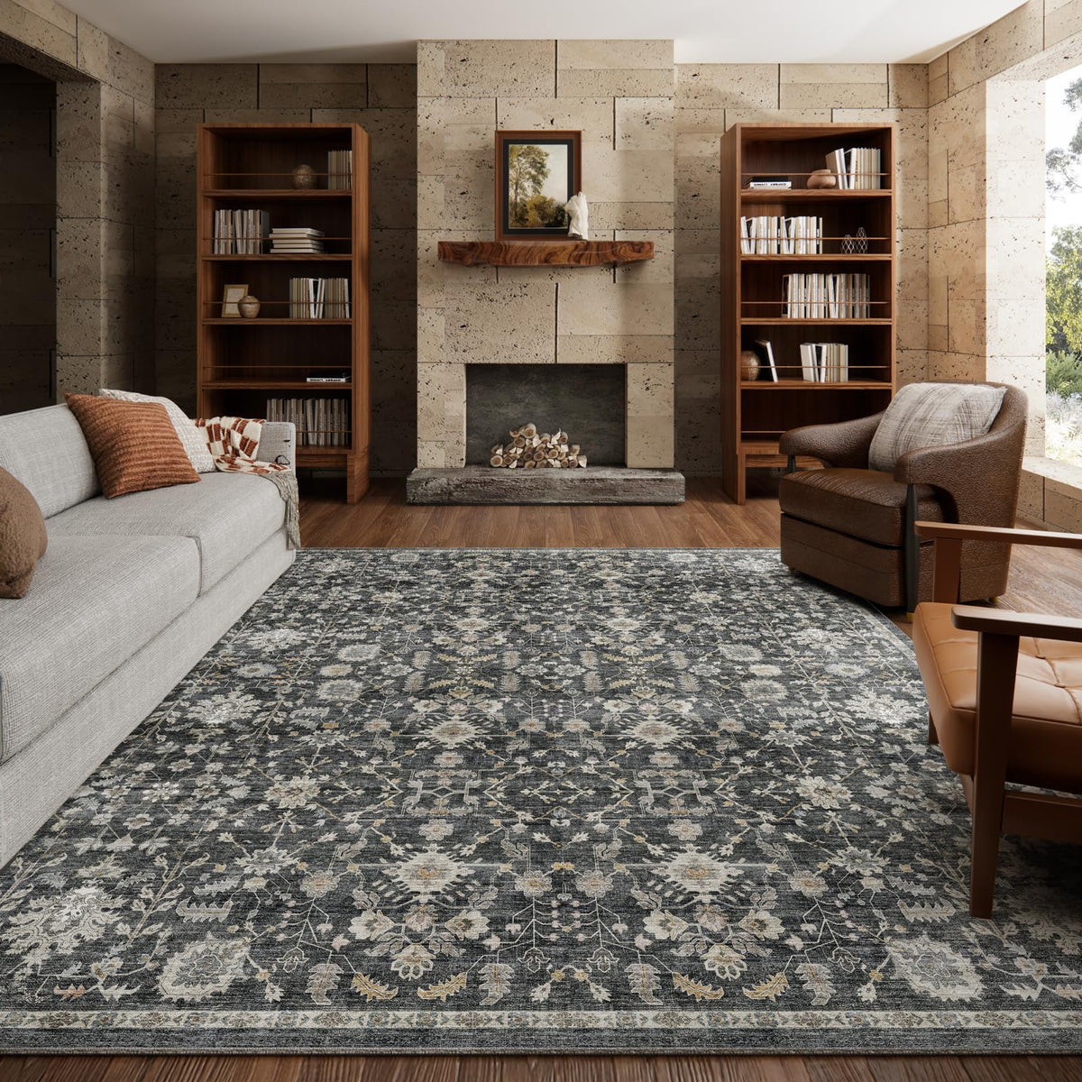 Machine Washable Rugs for Living Room: 8x10 Area Rugs for Bedroom