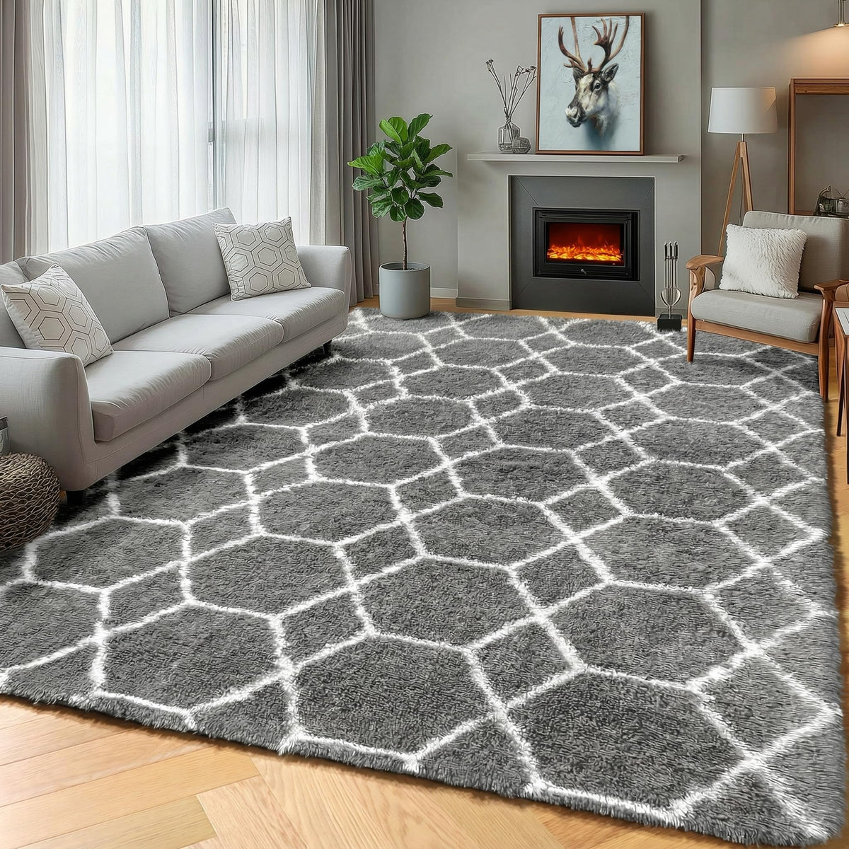 Runner Rugs for Bedroom Living Room, 2x6 Tie-Dyed Beige Hallway Area Rug
