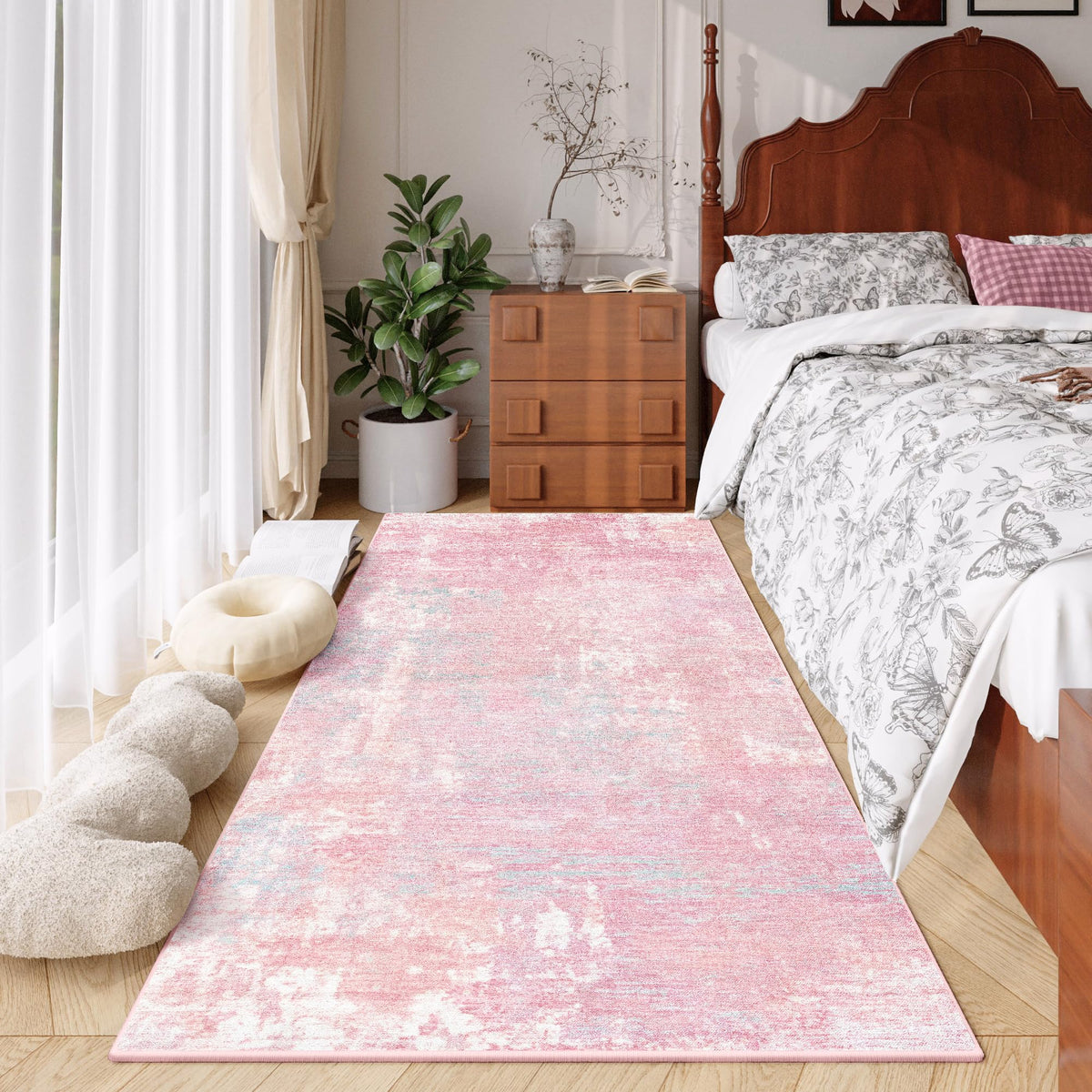 Black Washable Rug 5x7 Area Rugs for Living Room Bedroom Carpet