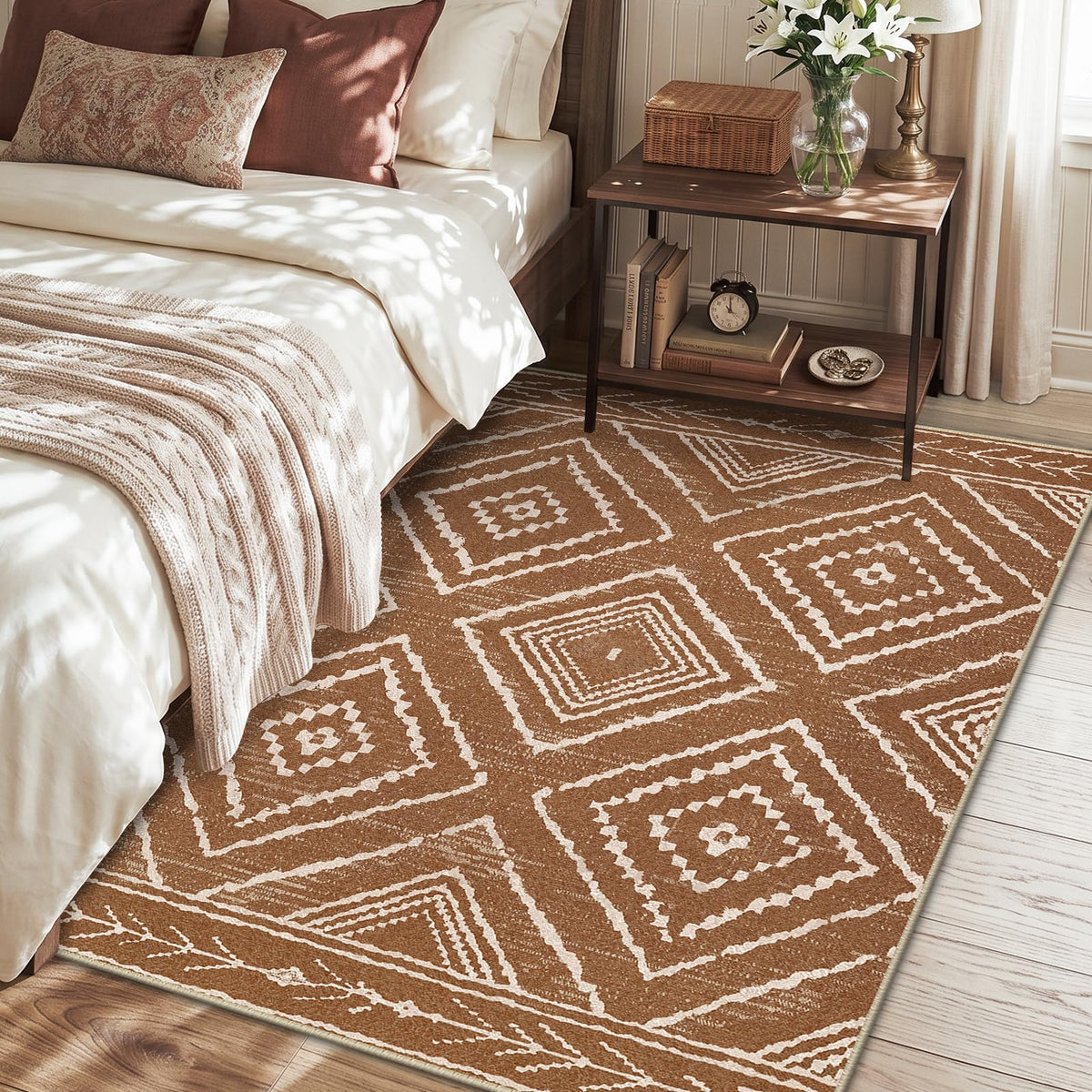 BESTSWEETIE 5'x7' Washable Area Rug for Living Room Bedroom Lightpink