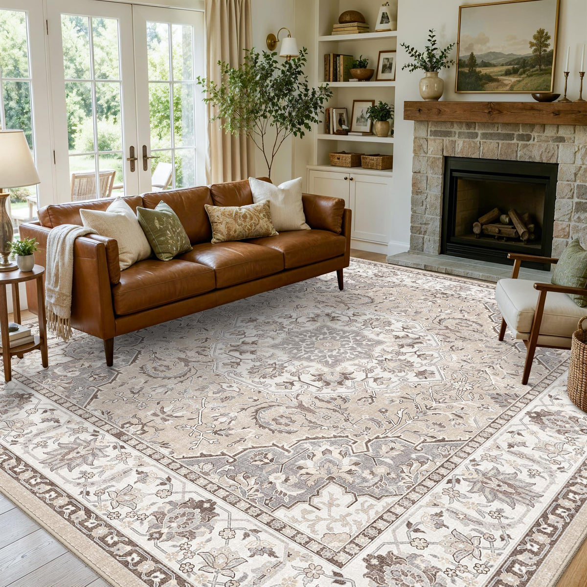2x6 Hallway Washable Runner Rug : Vintage Soft Kitchen Laundry Runner with Non Slip Backing Farmhouse Entryway Living Room Floor Mat Stain Resistant Carpet for Bedroom Bathroom Distressed Beside Rug