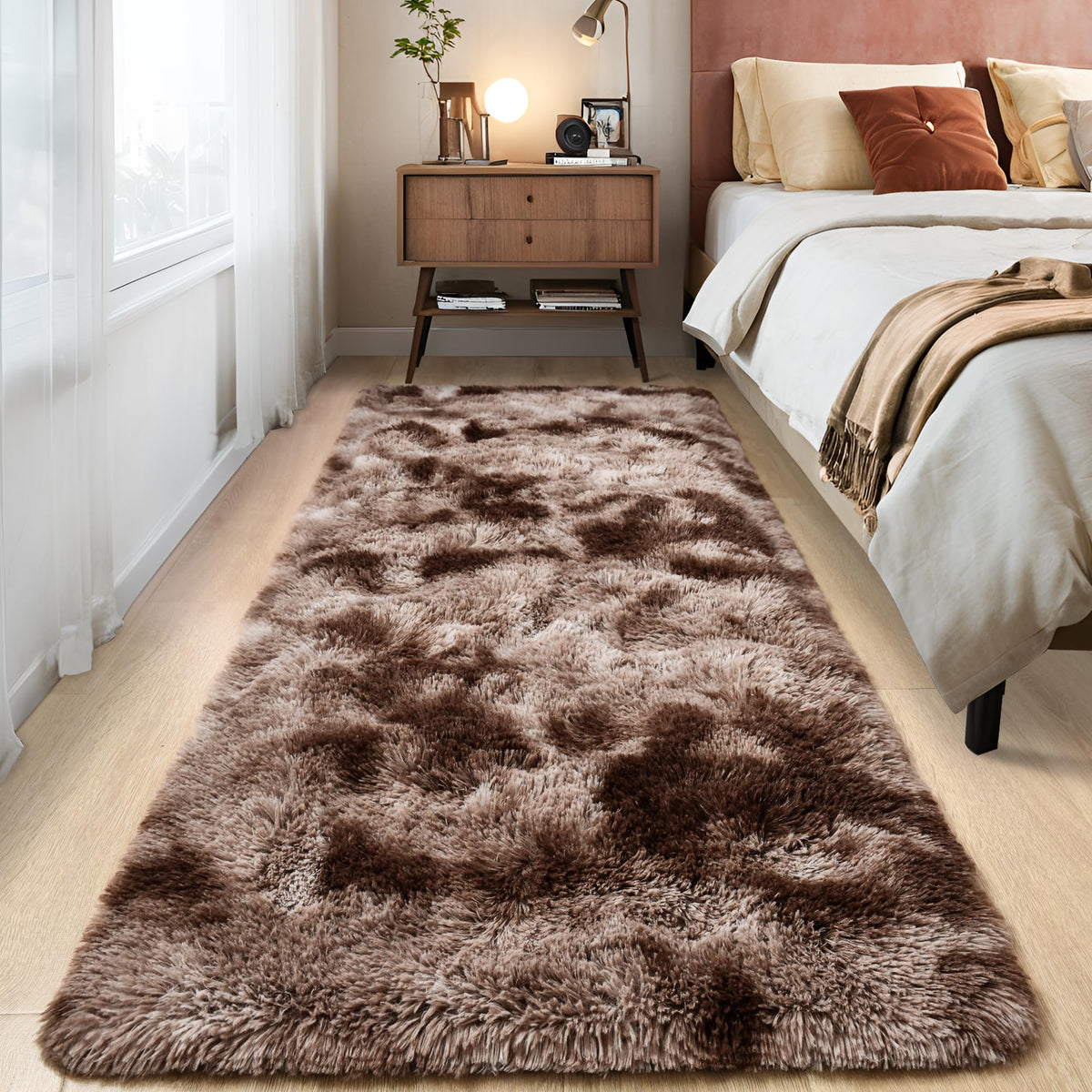 Tepook 4x6 Soft Fluffy Rug for Bedroom Fuzzy Black Rugs for Living Room