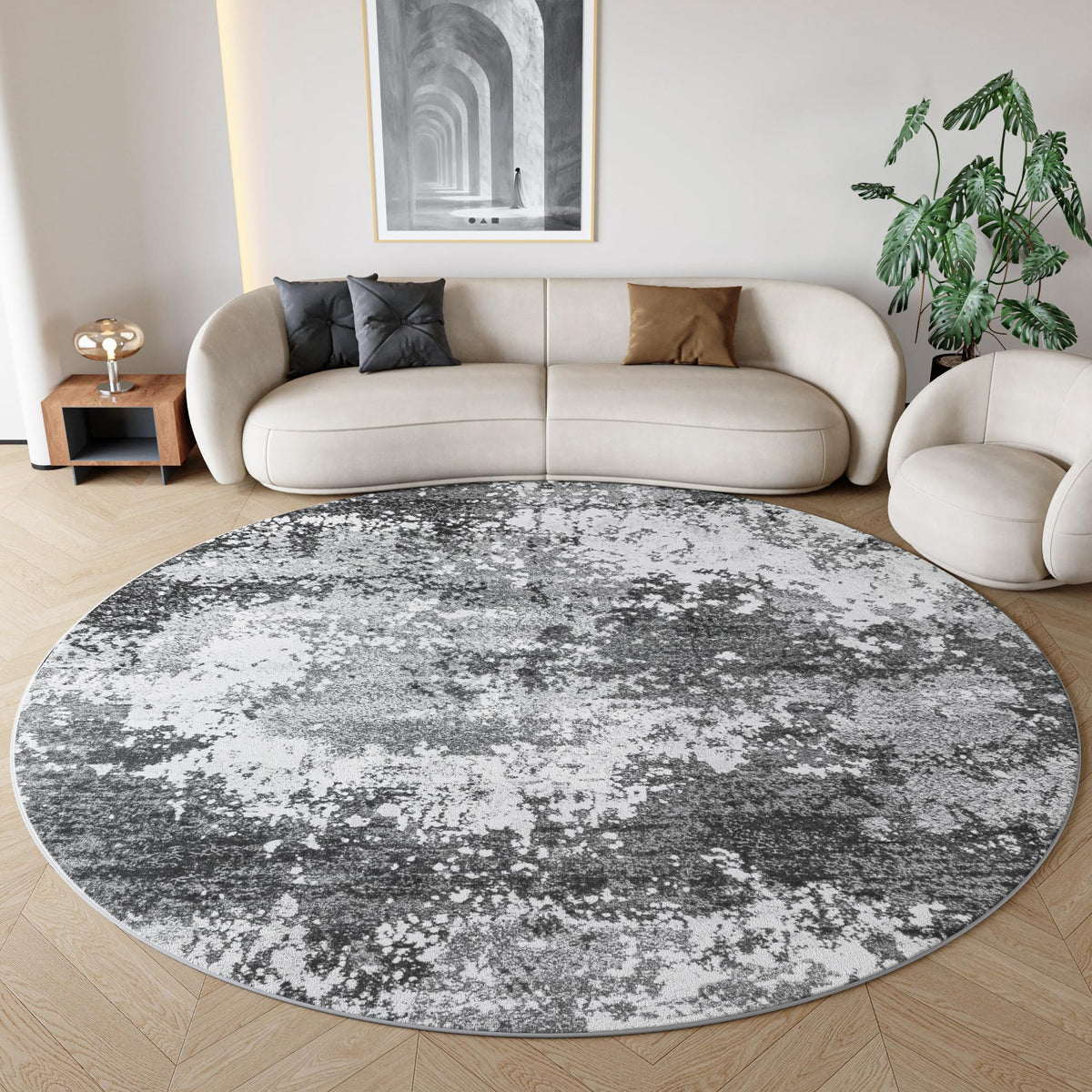 Black Washable Rug 5x7 Area Rugs for Living Room Bedroom Carpet