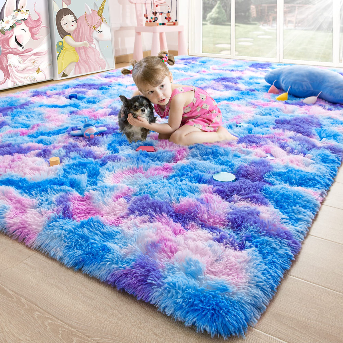 Noahas 2x6 Black Fluffy Soft Runner Rug Non-Slip for Bedroom Dorm Hallway