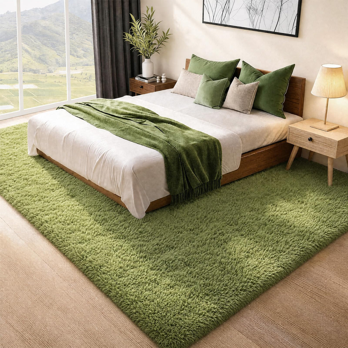 Ophanie 5x7 Area Rugs for Living Room Ivory, Fluffy Shag Large Fuzzy Plush Soft Rug, Shaggy Floor Big Carpets for Bedroom Nursery, Kids Home Decor Aesthetic with Over 99 pcs Pile fibers