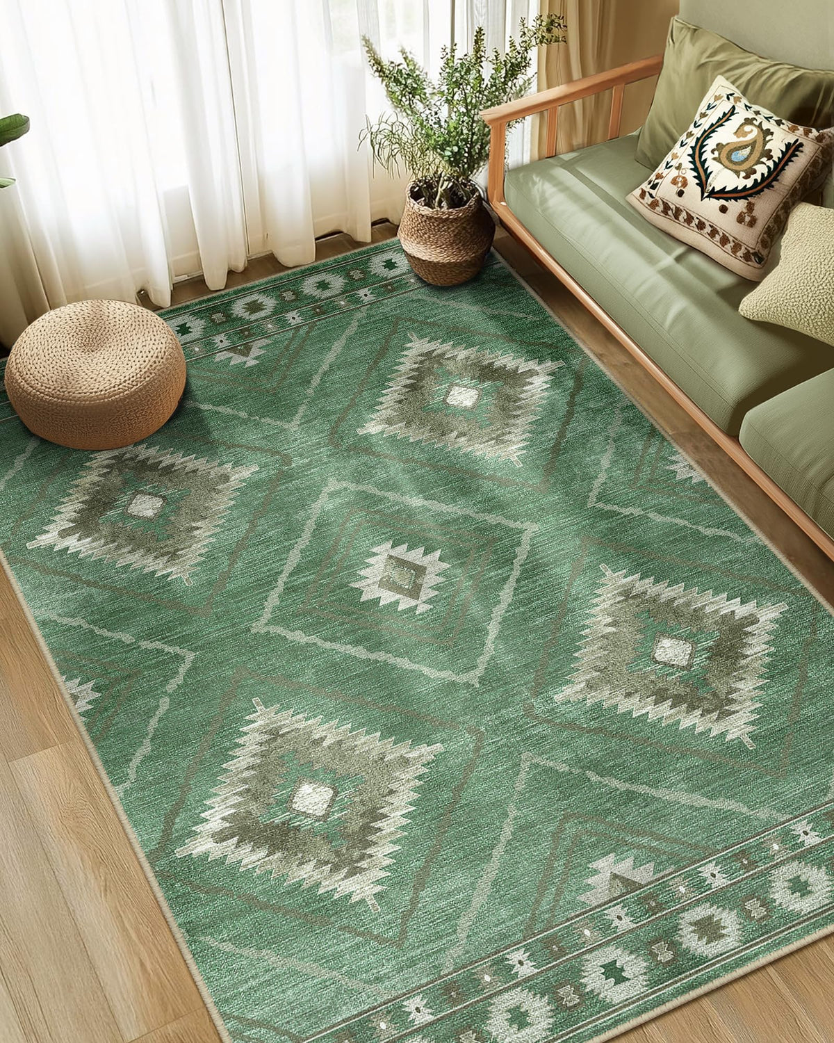 BESTSWEETIE 5'x7' Washable Area Rug for Living Room Bedroom Lightpink