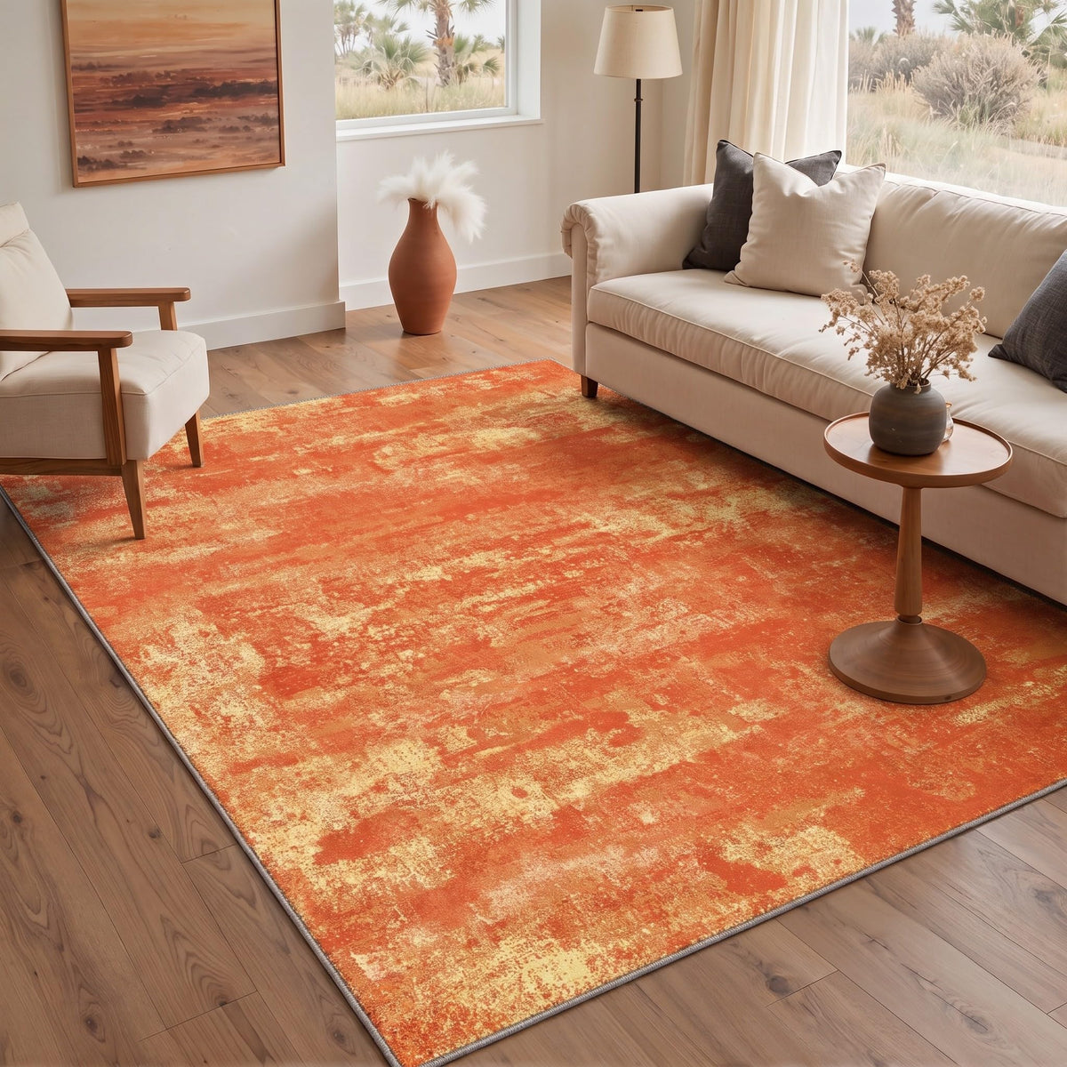 BEIMO 5x7 Green Abstract Area Rug, Washable Non-Slip for Bedroom