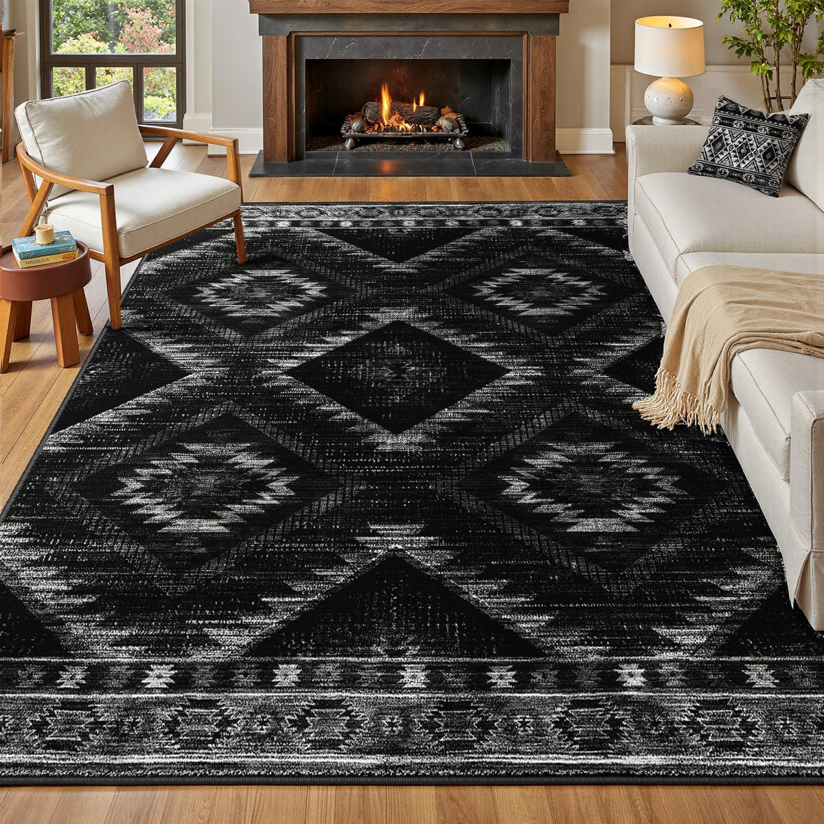 BESTSWEETIE 5'x7' Washable Area Rug for Living Room Bedroom Lightpink