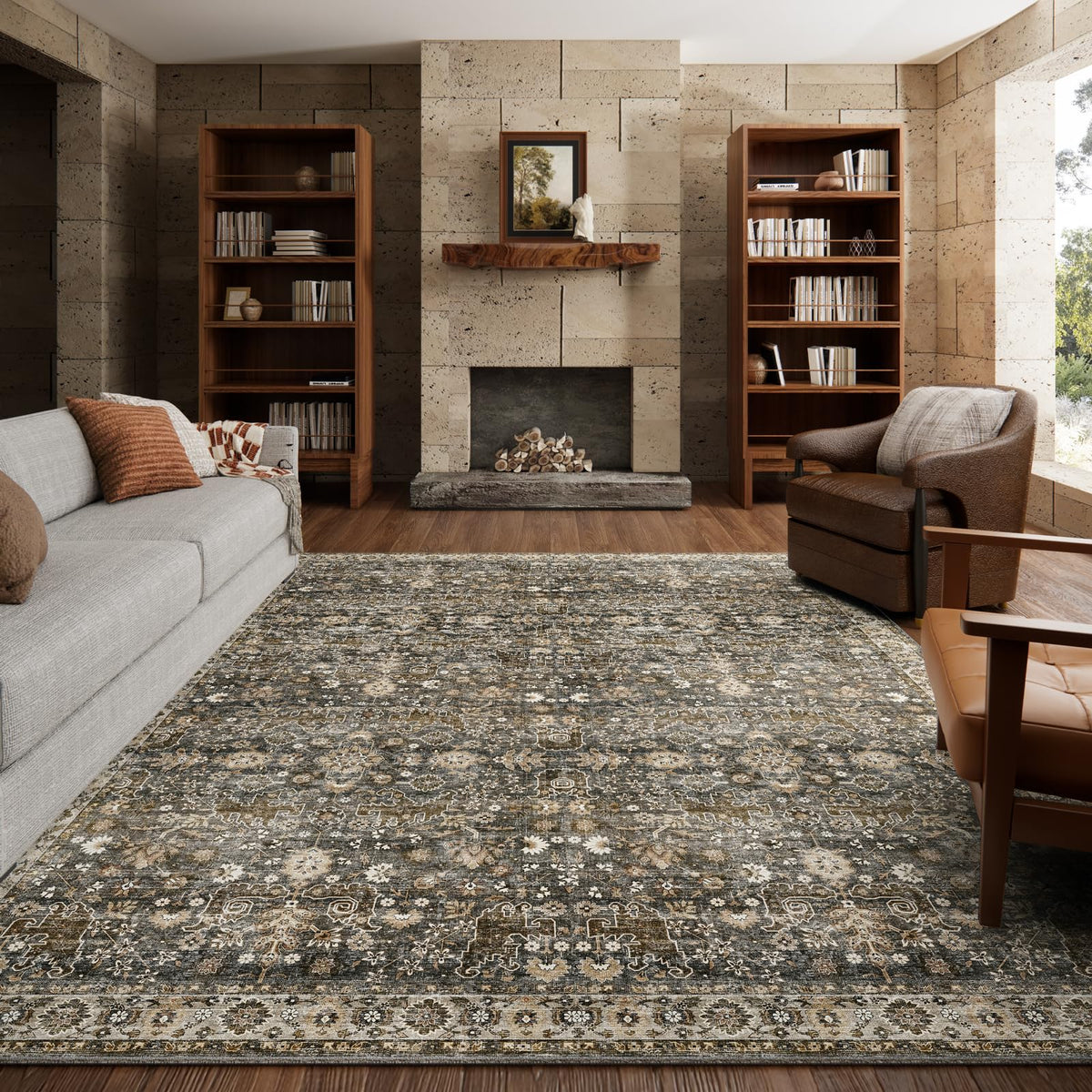 Machine Washable Rugs for Living Room: 8x10 Area Rugs for Bedroom