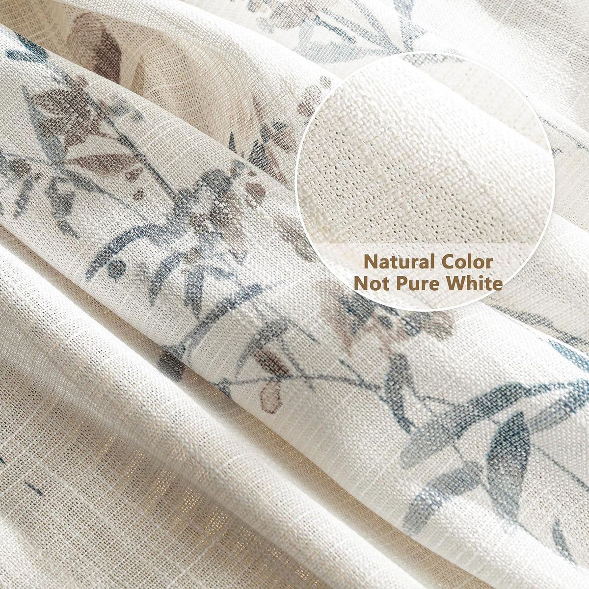 MYSKY HOME Sheer Linen Curtains 84 Inch Length Light Filtering 2 Panels