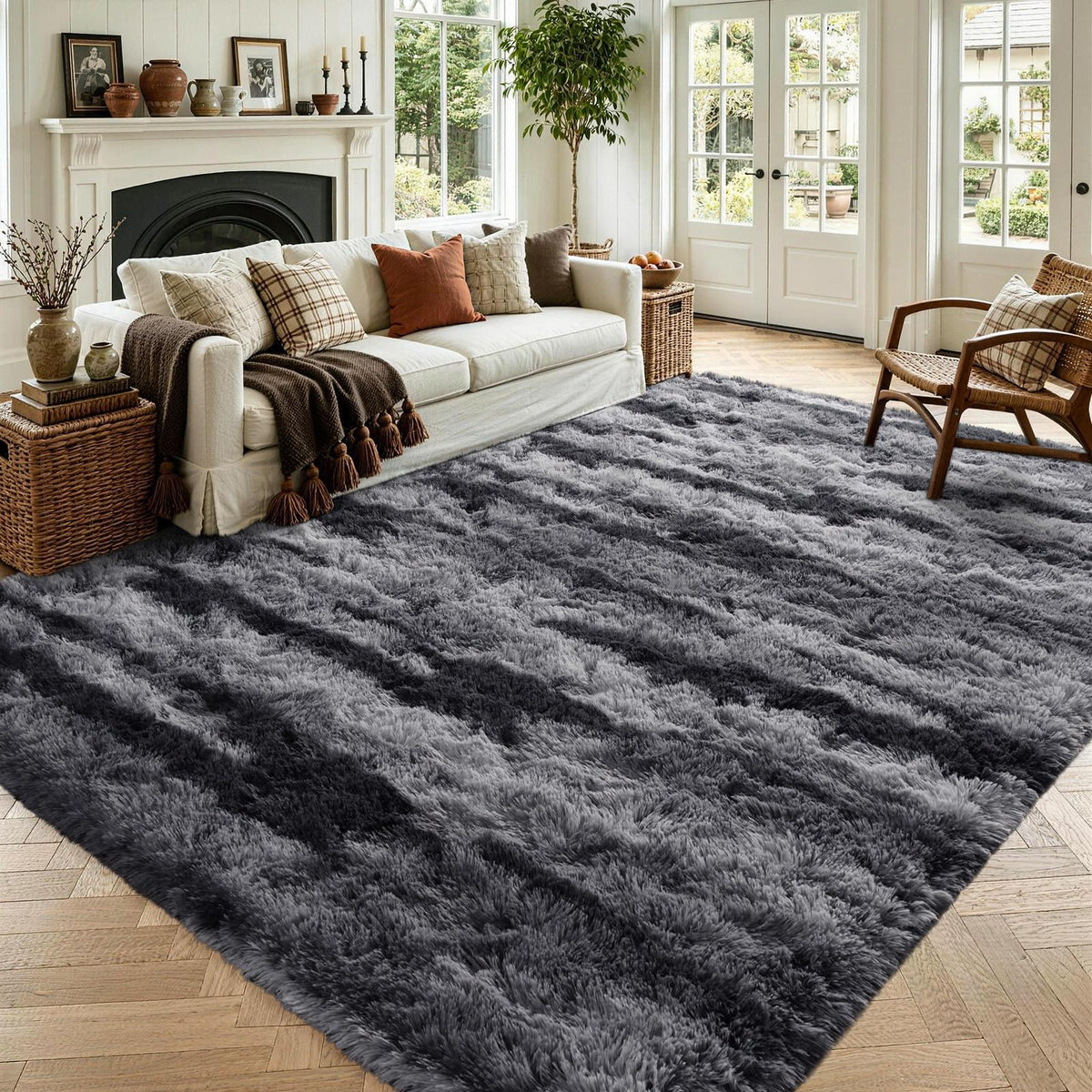 Noahas 2x6 Black Fluffy Soft Runner Rug Non-Slip for Bedroom Dorm Hallway