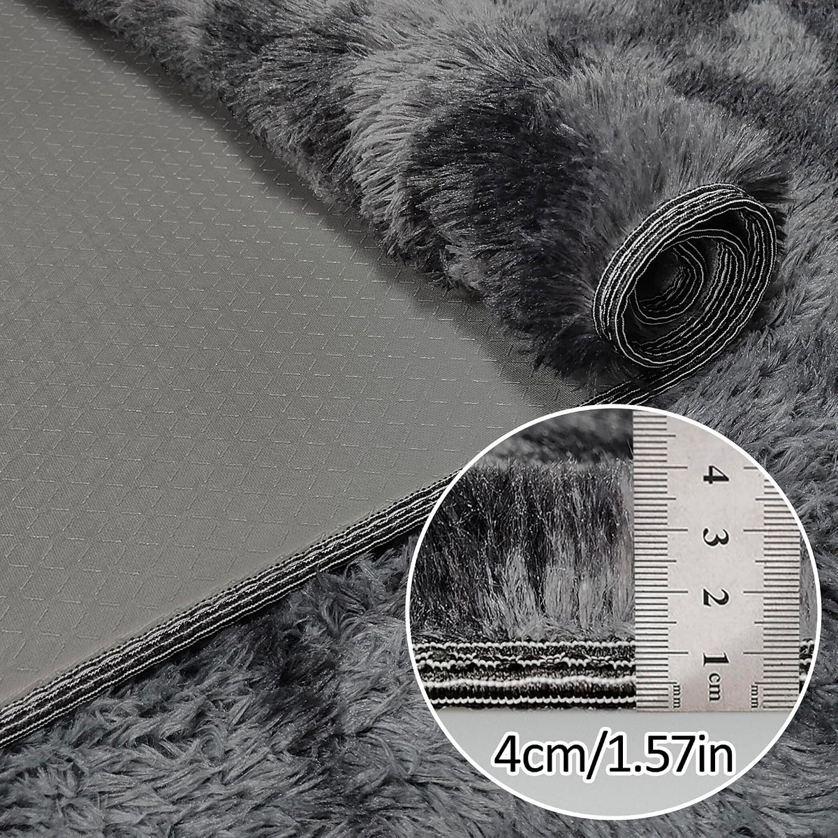 Tie-Dyed Runner Rug for Bedroom Black Grey 2x6ft Fluffy Area Rug Bedside Runner Rug for Kids Room Boys Teens Nursery Baby Living Room Dorm Home Decor Carpets