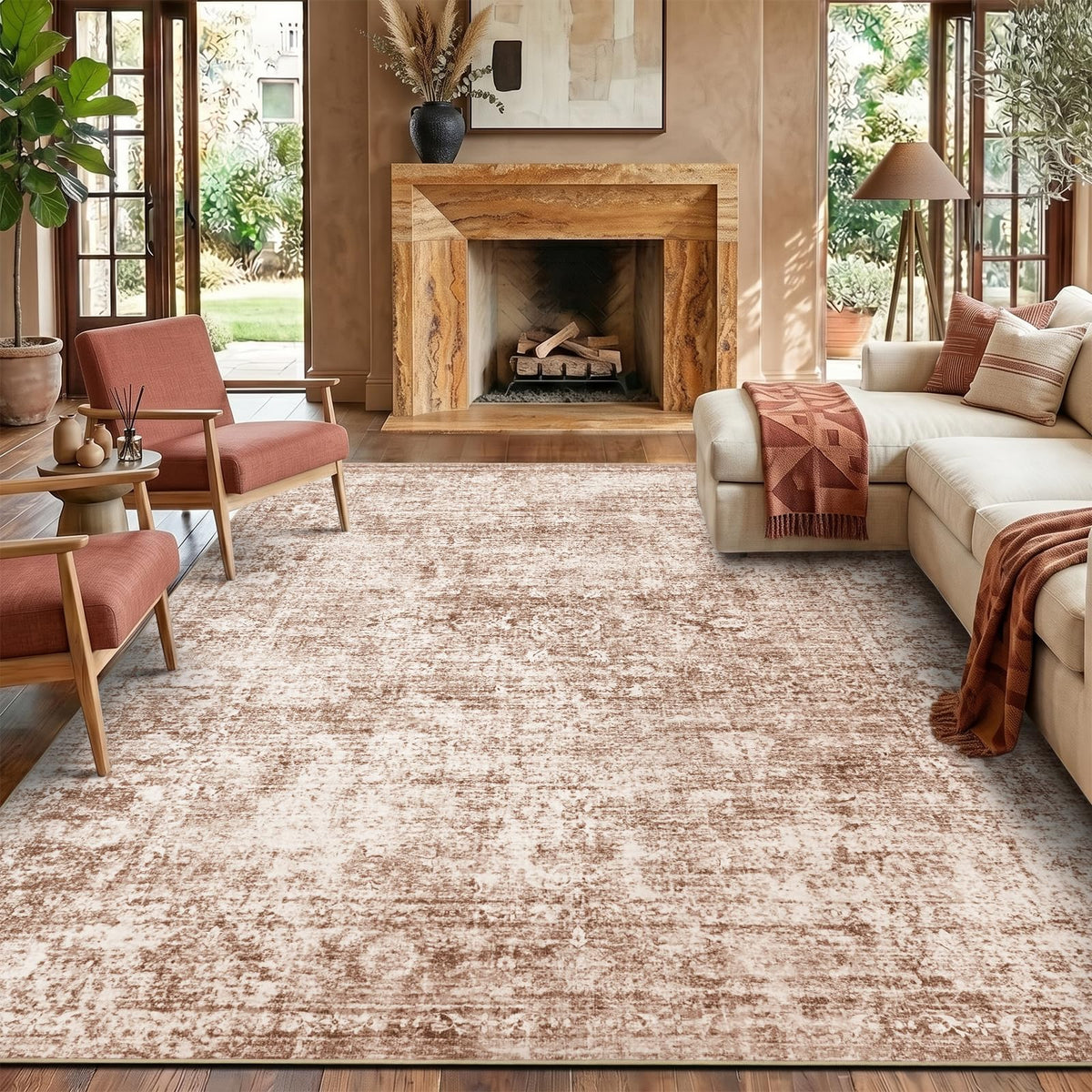 Homemate Washable Rug 9x12 Area Rugs - Vintage Rugs for Living Room