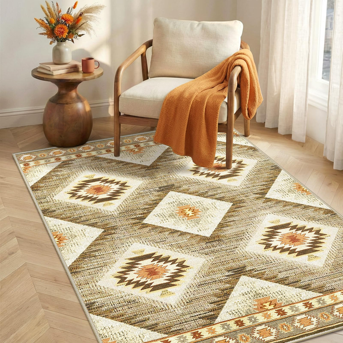 BESTSWEETIE 5'x7' Washable Area Rug for Living Room Bedroom Lightpink