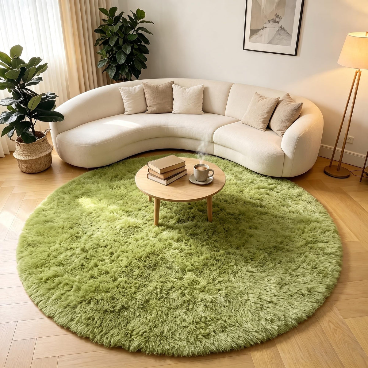 Runner Rugs for Bedroom Living Room, 2x6 Tie-Dyed Beige Hallway Area Rug
