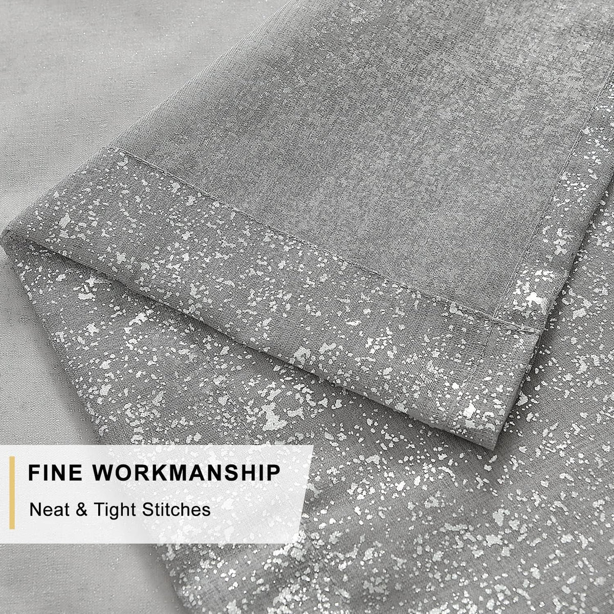 Silver Grey Sheer Curtains with Foil Dots, Grommet, 2 Panels 52 x 84 Inch